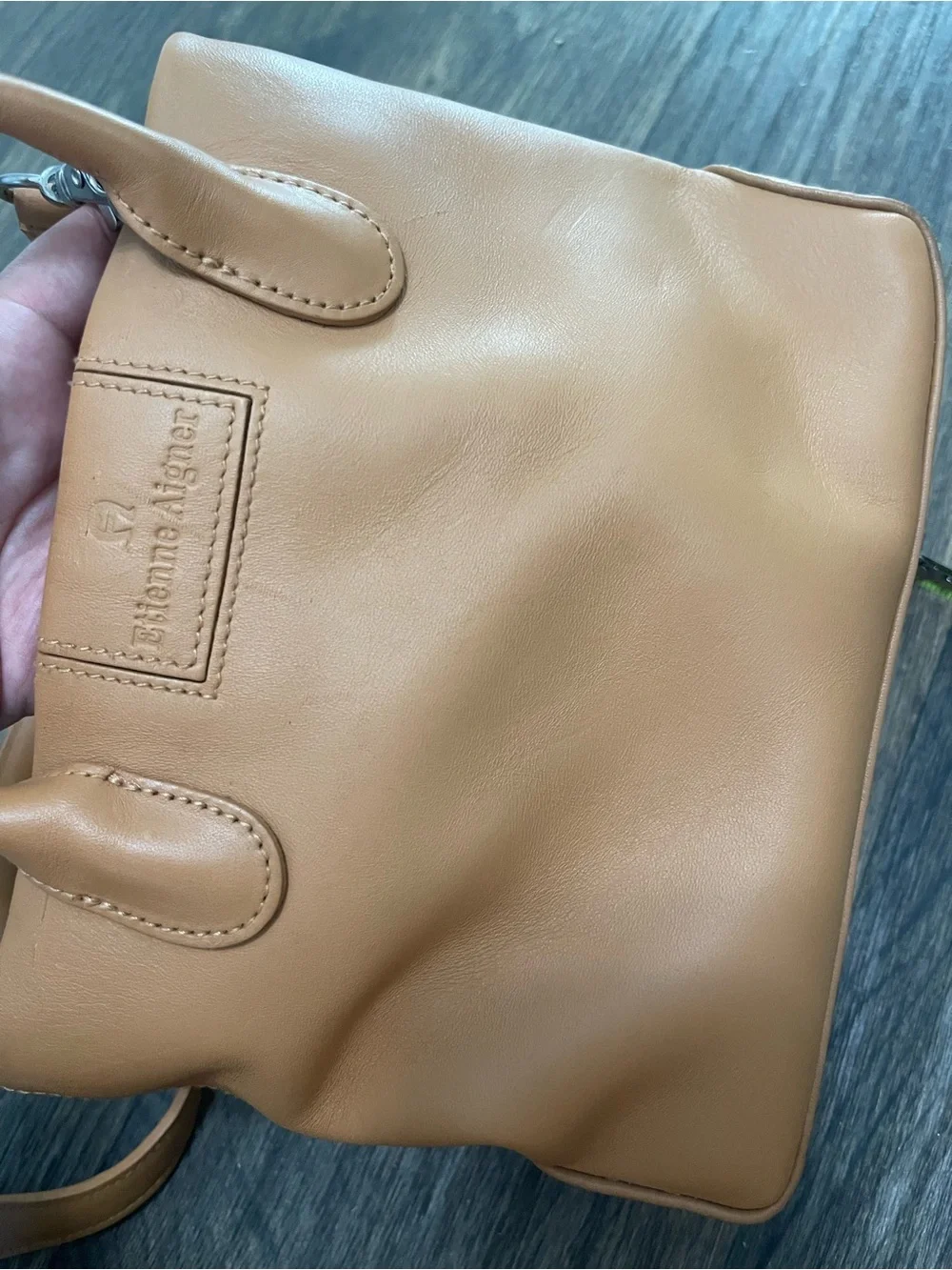 Vintage Etienne Aigner Tan Leather Satchel Top Handle